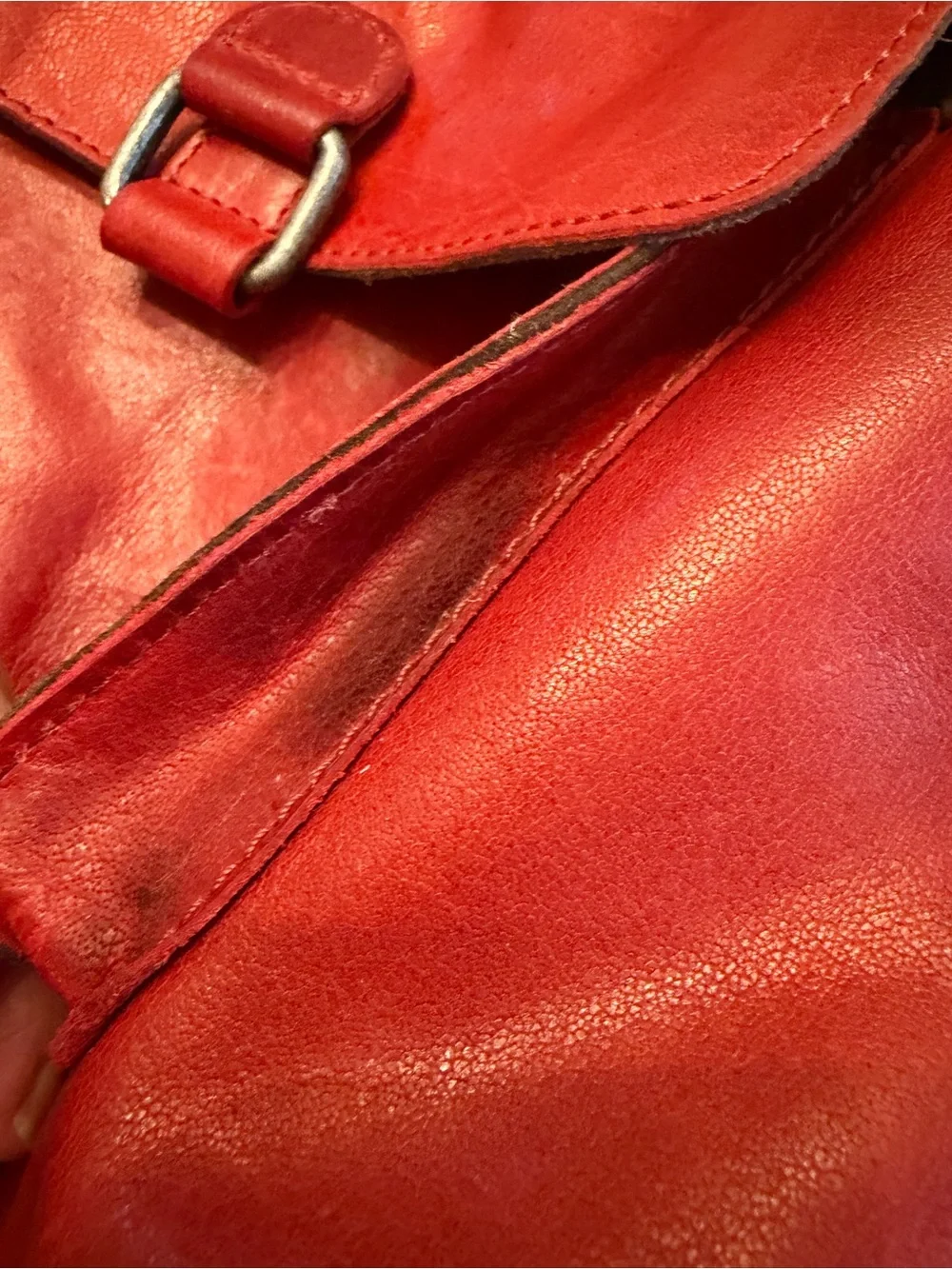 Jack‎ Georges Red Leather Voyager Crossbody Bag with Front Pocket